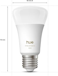Philips Hue E27 okos LED izzó, fehér ambiance, 2 db, dimmelhető - 2-pack, White, Modern 10