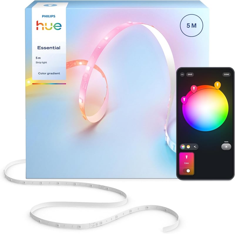 Philips Hue Essential 5M RGBIC LED szalag, okos világítás Alexa-val - 5 m