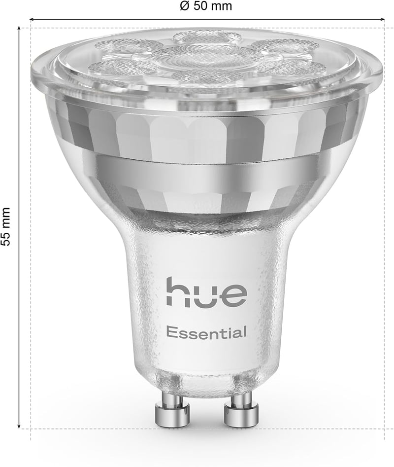 Philips Hue Essential GU10 okos LED izzó, 4 db, színváltó, dimmer, 345 lm