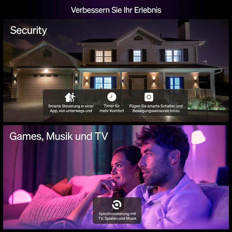 Philips Hue Essential GU10 okos LED izzó, 4 db, színváltó, dimmer, 345 lm