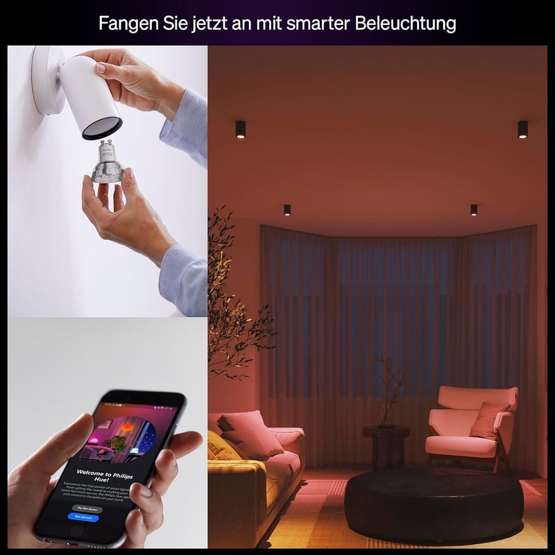Philips Hue Essential GU10 okos LED spotlámpa, fehér-színes, dimmelhető