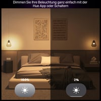 Štartovacia súprava Philips Hue Essential Bridge + 4× inteligentná žiarovka E27, biele a farebné svetlo, 2200-6500K, stmievateľná LED žiarovka, kompatibilná s hlasovým ovládaním 4