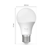 Štartovacia súprava Philips Hue Essential Bridge + 4× inteligentná žiarovka E27, biele a farebné svetlo, 2200-6500K, stmievateľná LED žiarovka, kompatibilná s hlasovým ovládaním 9