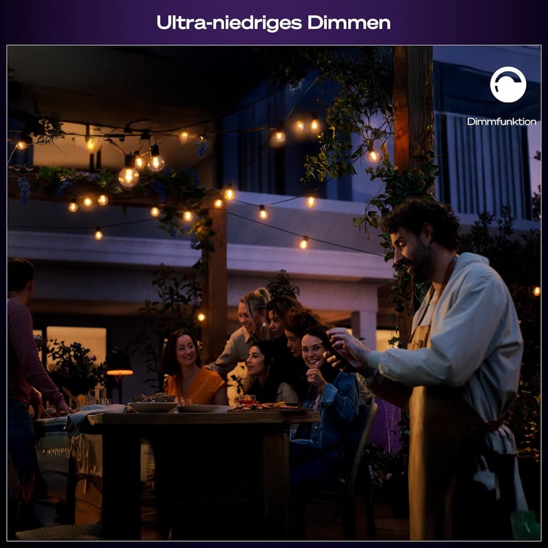 Philips Hue Festavia Globe 14m kültéri tündérfény, 20 lámpa, okos vezérlés