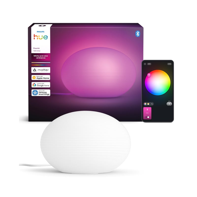Stolna svjetiljka Philips Hue Flourish, prigušiva, bijelo i svjetlo u boji, 16 milijuna boja, upravljanje aplikacijom, kompatibilno s Amazon Alexom, nova generacija