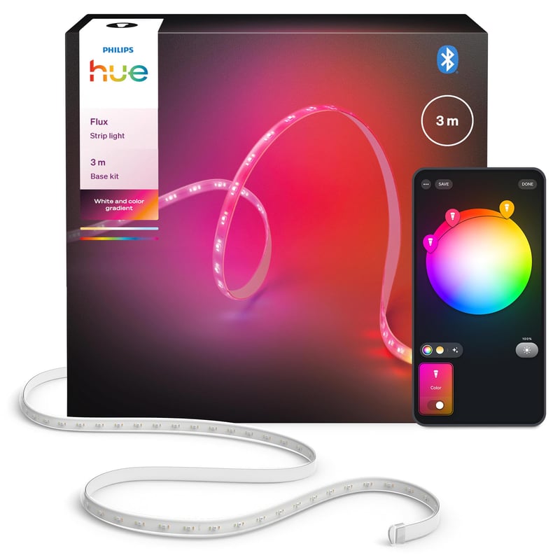 LED pásik Philips Hue Flux 3 m, 1200 lm, RGBWWIC, miešanie farieb Chromasync, strihateľný, rozšíriteľný, ovládanie aplikáciou a hlasom, flexibilné osvetlenie do interiéru