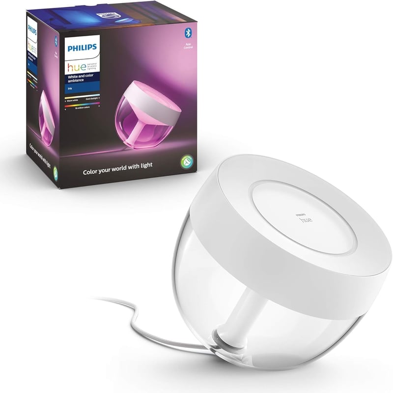 Stolná LED lampa Philips Hue Iris White and Color Ambiance, biela, 16 miliónov farieb, stmievateľná, inteligentná, kompatibilná s Alexou