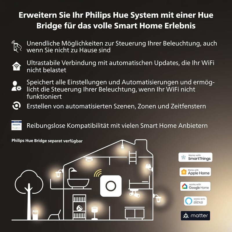 Philips Hue White E27 Filament LED izzó 550 lm, dimmelhető okos lámpa