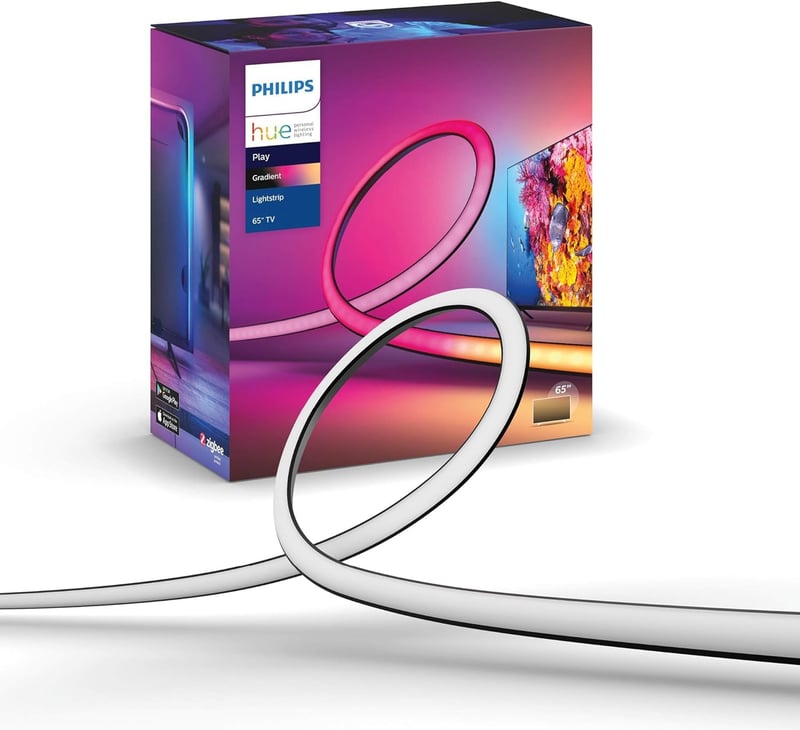 Philips Hue Play Gradient Lightstrip 65-palcové podsvietenie TV, 16 miliónov farieb, inteligentný LED pásik, čierny