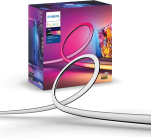 Bandă LED Philips Hue Play Gradient pentru retroiluminare TV de 75 inchi, 16 milioane de culori, inteligentă, negru
