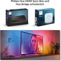 Bandă LED Philips Hue Play Gradient pentru televizoare de 75 inchi, 16 milioane de culori, efect Ambilight 8