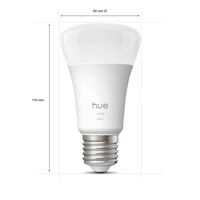Inteligentná LED žiarovka Philips Hue A60, teplé biele svetlo 2700K, pätica E27, 7W, 810 lúmenov, stmievateľná, kompatibilná s Alexa, Google Assistant a Apple Home 5