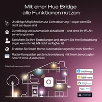Inteligentná LED žiarovka Philips Hue A60, teplé biele svetlo 2700K, pätica E27, 7W, 810 lúmenov, stmievateľná, kompatibilná s Alexa, Google Assistant a Apple Home 4