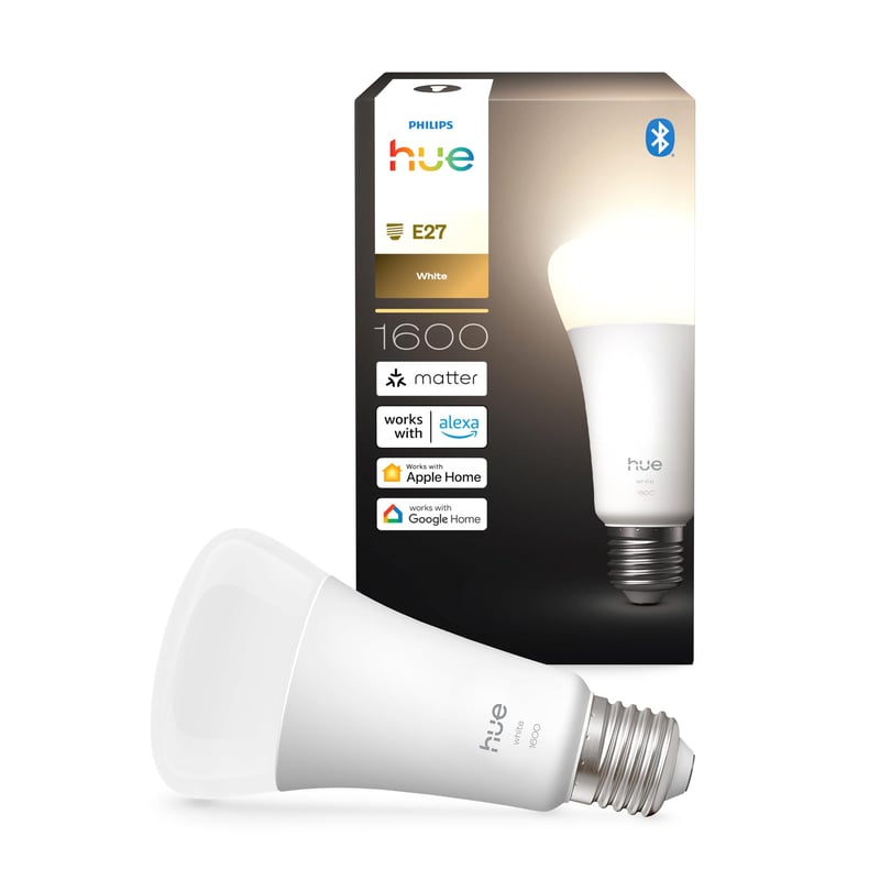 Inteligentná LED žiarovka Philips Hue A67, teplé biele svetlo 2700K, pätica E27, 13,5W, 1600 lúmenov, stmievateľná, kompatibilná s Alexa a Google Assistant