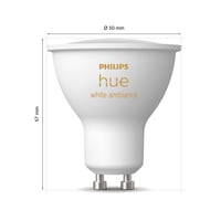 Philips Hue White Ambiance GU10 LED bodové svietidlo 2 ks, 400 lm, stmievateľná inteligentná žiarovka, teplé biele svetlo, hlasové ovládanie a podpora aplikácie 8