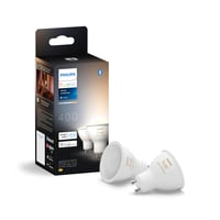 Philips Hue White Ambiance GU10 LED bodové svietidlo 2 ks, 400 lm, stmievateľná inteligentná žiarovka, teplé biele svetlo, hlasové ovládanie a podpora aplikácie 1