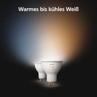 Philips Hue White Ambiance GU10 LED bodové svietidlo 2 ks, 400 lm, stmievateľná inteligentná žiarovka, teplé biele svetlo, hlasové ovládanie a podpora aplikácie 3