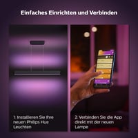 Závesné LED svietidlo Philips Hue White and Color Ambiance Ensis, čierne, 5500 lm, 16 miliónov farieb, stmievateľné, ovládanie aplikáciou, kompatibilné s Alexa 8