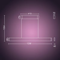 Závesné LED svietidlo Philips Hue White and Color Ambiance Ensis, čierne, 5500 lm, 16 miliónov farieb, stmievateľné, ovládanie aplikáciou, kompatibilné s Alexa 2