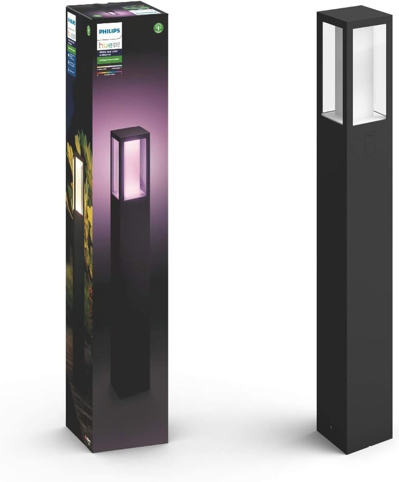 Philips Hue White and Color Ambiance Impress vanjska stazna rasvjeta, 1180 lm, 16 milijuna boja, glasovno upravljanje i aplikacija, crna