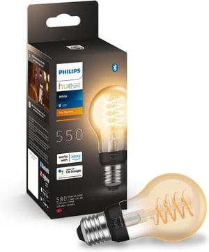 Philips Hue White E27 Filament LED izzó 550 lm, dimmelhető okos lámpa