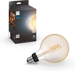 Philips Hue White E27 filament velika globus žarulja G125, 550 lm, toplo bijelo svjetlo, prigušiva, upravljanje putem aplikacije, kompatibilna s Alexom, 1 kom.