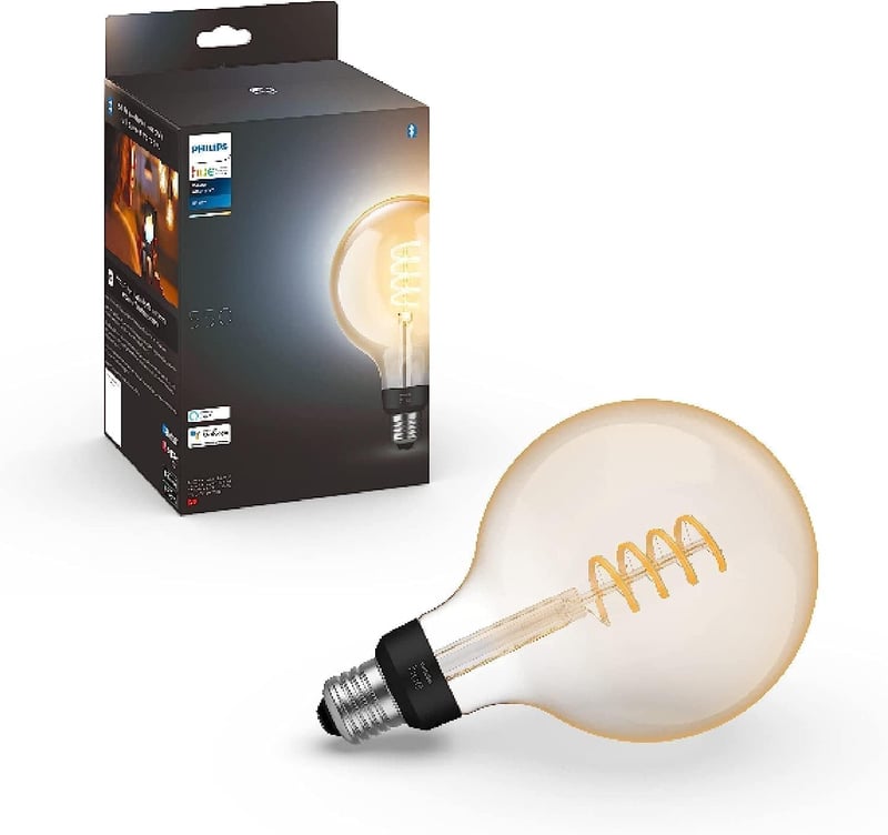 Philips Hue White E27 filament velika globus žarulja G125, 550 lm, toplo bijelo svjetlo, prigušiva, upravljanje putem aplikacije, kompatibilna s Alexom, 1 kom.