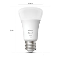 LED žiarovka Philips Hue White E27, 1100 lm, teplá biela, stmievateľná, ovládaná aplikáciou, kompatibilná s Alexa, balenie 2 ks 2