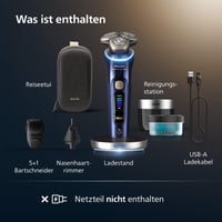 Aparat de ras umed și uscat pentru bărbați Philips i9000 Prestige Ultra, senzor de presiune și mișcare, 5+1 accesorii pentru stilizarea bărbii, mașină de tuns pentru nas, stație de curățare, XP9401/38 7