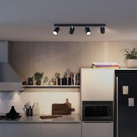 Lampă de tavan Philips Kosipo cu 4 spoturi, fasung GU10, spoturi rotative, fără sursă de lumină, negru 3