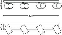 Lampă de tavan Philips Kosipo cu 4 spoturi, fasung GU10, spoturi rotative, fără sursă de lumină, negru 5