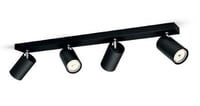 Lampă de tavan Philips Kosipo cu 4 spoturi, fasung GU10, spoturi rotative, fără sursă de lumină, negru 4