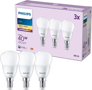 Philips LED žarulja E14, zamjena za 40W, toplo bijela, mat - 3 kom.