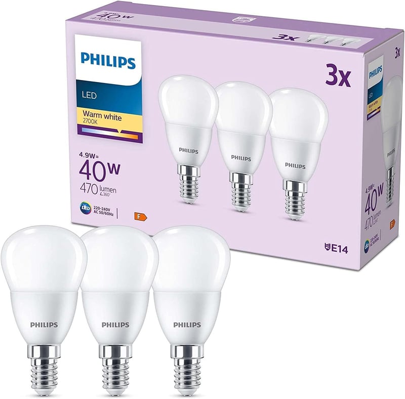 Philips LED 40W P45 E14 meleg fehér fényforrás 3 darab