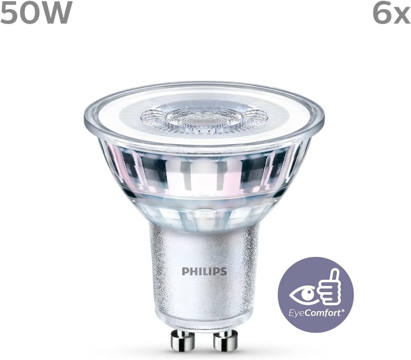 Philips LED Classic GU10 6 darabos csomag 50W hideg fehér reflektoros spotlámpa