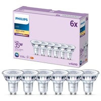 Philips LED Classic GU10 reflektorová žiarovka 35W teplá biela 2700K 6-kusové balenie, dlhá životnosť, úsporné bodové svetlo 1