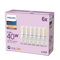 Set 6 becuri LED Philips capsulă G9 3,7W (40W) 2700K alb cald 1