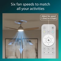 Ventilator de tavan PHILIPS cu 3 palete, iluminare LED, 132 cm, 2650 lm, alb reglabil 3000-6500 K, reglabil până la 5%, cu telecomandă, lemn alb 4