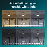 Ventilator de tavan PHILIPS cu 3 palete, iluminare LED, 132 cm, 2650 lm, alb reglabil 3000-6500 K, reglabil până la 5%, cu telecomandă, lemn alb 7