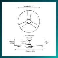 Stropný ventilátor PHILIPS, 3 lopatky, 52 palcov, s LED svetlom 28 W, bielo-drevený, s diaľkovým ovládaním, 3000 K, 4300 K, 6500 K, s jednosmerným motorom a stmievačom 3