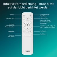 Stropný ventilátor PHILIPS so zasúvateľnými lopatkami a LED osvetlením, nastaviteľná teplota svetla 3000K – 6500K, 4500 lm, stmievateľný, s diaľkovým ovládaním 8