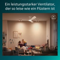 Stropný ventilátor so svetlom Philips, 132 cm (52 palcov), pevné lopatky, 35 W + 24 W, biela farba, polozapustená montáž 4