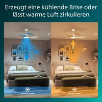 Stropný ventilátor so svetlom Philips, 132 cm (52 palcov), pevné lopatky, 35 W + 24 W, biela farba, polozapustená montáž 5