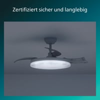 Stropný ventilátor PHILIPS s LED osvetlením, 3 zasúvateľné lopatky, 106 cm, 4500 lm, 2700/4000/5500 K, s diaľkovým ovládaním, stmievateľný, biely 8