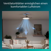 Stropný ventilátor PHILIPS s LED osvetlením, 3 zasúvateľné lopatky, 106 cm, 4500 lm, 2700/4000/5500 K, s diaľkovým ovládaním, stmievateľný, biely 3