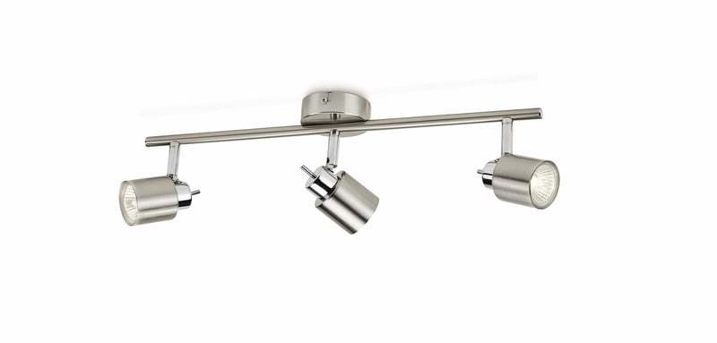 Philips Meranti Mennyezeti Spotlámpa 3 Foglalattal, Izzó Nélkül, Nikkel Színű, 3 x 35 W