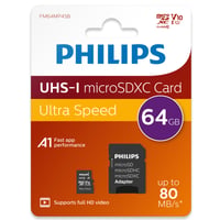 Pamäťová karta Philips Micro SDXC 64 GB Class 10 UHS-I U1 s SD adaptérom FM64MP45B 2
