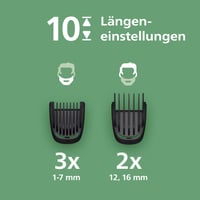 Aparat de tuns multifuncțional Philips Multigroom Seria 3000 MG3930/15 – set de 7 piese pentru față și păr, cu lame auto-ascuțite și 10 setări de lungime 3