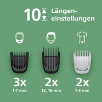 Aparat de tuns multifunctional Philips Multigroom seria 3000 MG3946/15, 9 accesorii - față, cap și corp, lame autoascutibile, 12 setări de lungime 3