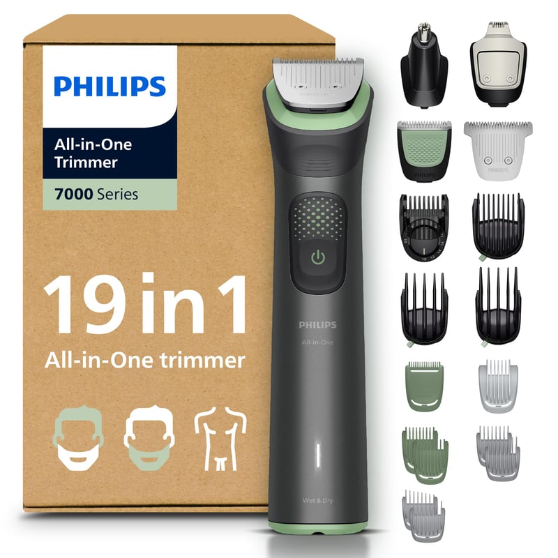 Philips Multigroom 7000 MG7962/30 Pánsky zastrihávač 19-dielny – Tvár, hlava a telo, samoostriace čepele, 26 nastavení dĺžky (0,5 – 20 mm)